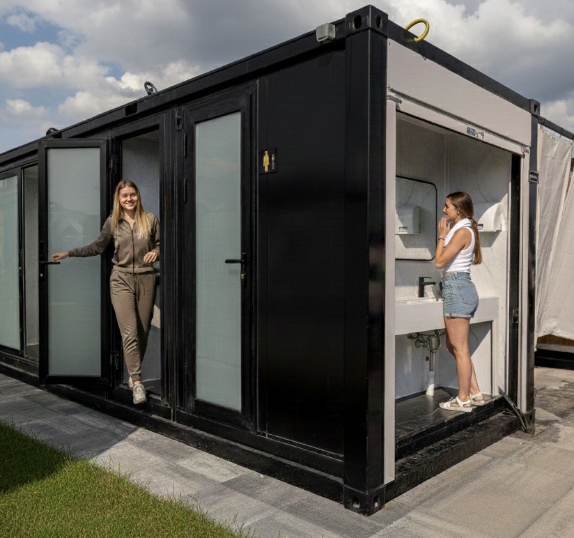 VIP-Bad Container am Schitterhof Camping WEISS – moderne Sanitäranlagen zur Formel 1 in Spielberg