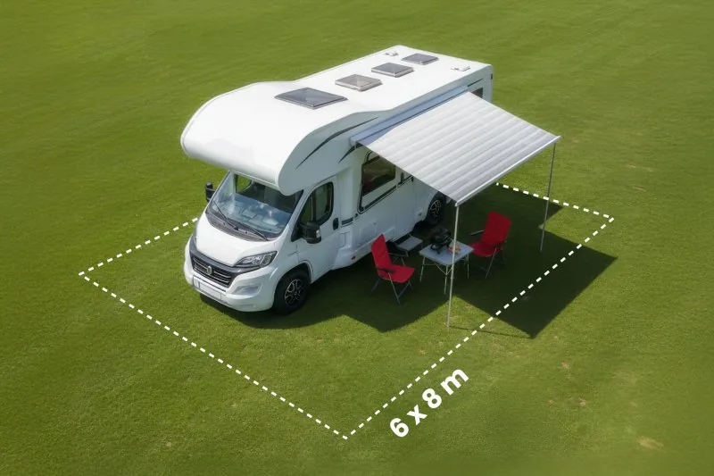 Schitterhof Camping PREMIUM Stellplatz 48 m² – Wohnmobil mit Markise, F1 Grand Prix Österreich Spielberg
